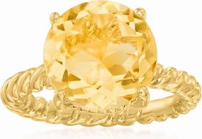 Ross-Simons 6.75 Carat Citrine Ring in 18kt Gold Over Sterling
