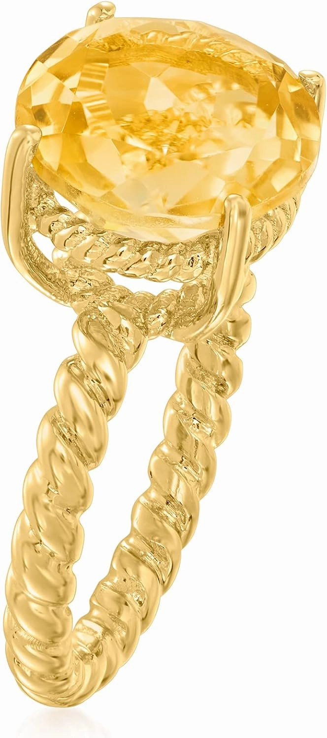 Ross-Simons 6.75 Carat Citrine Ring in 18kt Gold Over Sterling