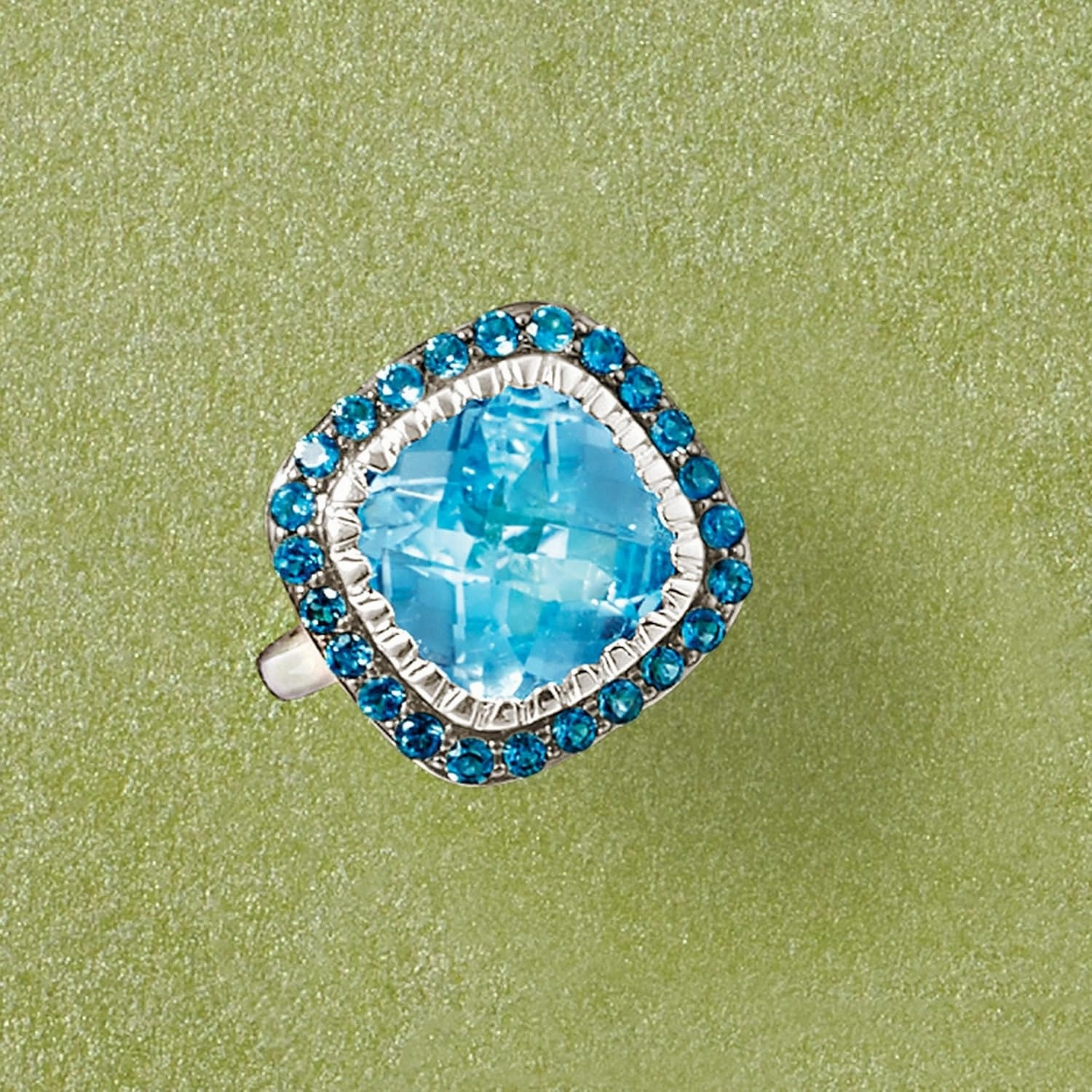 Ross-Simons 8.90 ct. t.w. Sky and London Blue Topaz Ring in Sterling Silver