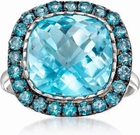 Ross-Simons 8.90 ct. t.w. Sky and London Blue Topaz Ring in Sterling Silver
