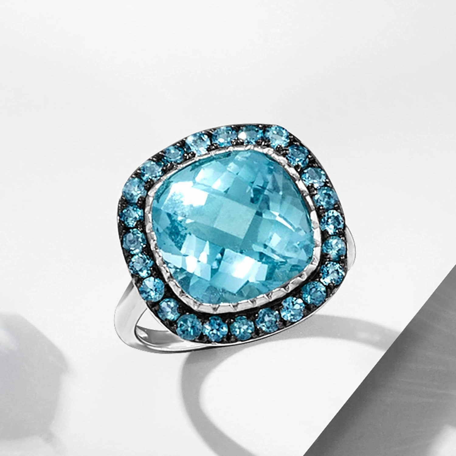 Ross-Simons 8.90 ct. t.w. Sky and London Blue Topaz Ring in Sterling Silver