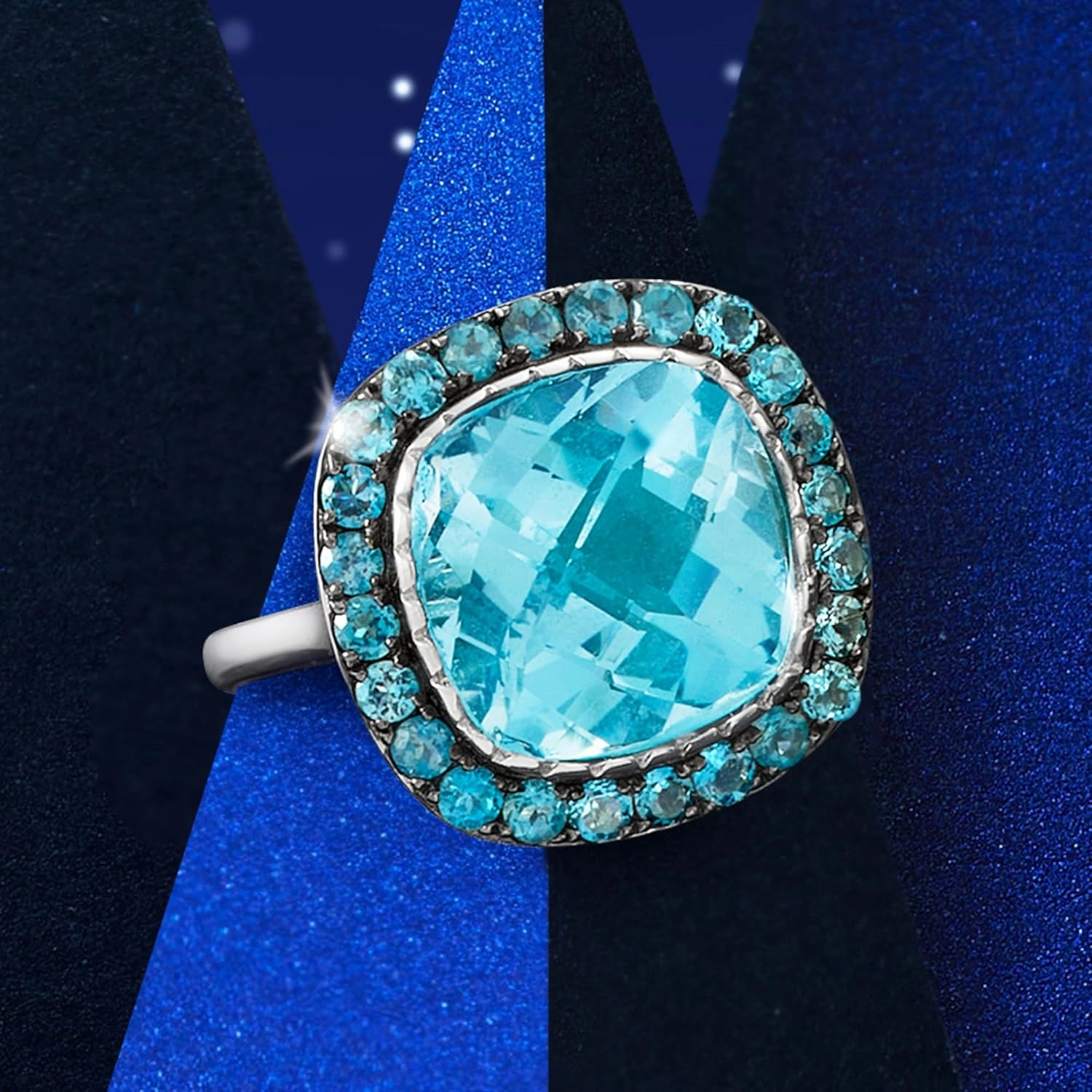 Ross-Simons 8.90 ct. t.w. Sky and London Blue Topaz Ring in Sterling Silver