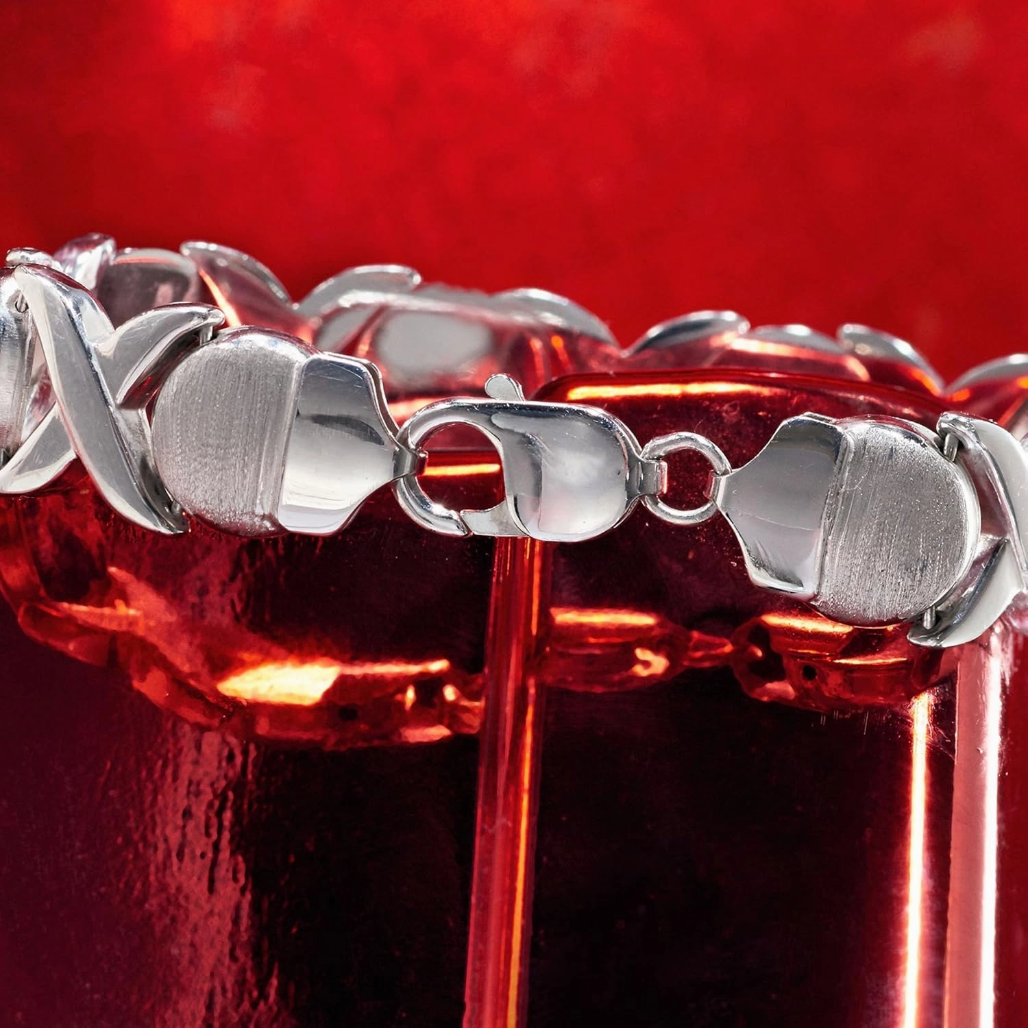 Ross-Simons Italian Sterling Silver Brushed and Polished Xo-Link Bracelet