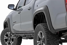 Rough Country Sport Style Fender Flares for Toyota Tacoma (2016-2023) - Flat Black, Set of 4