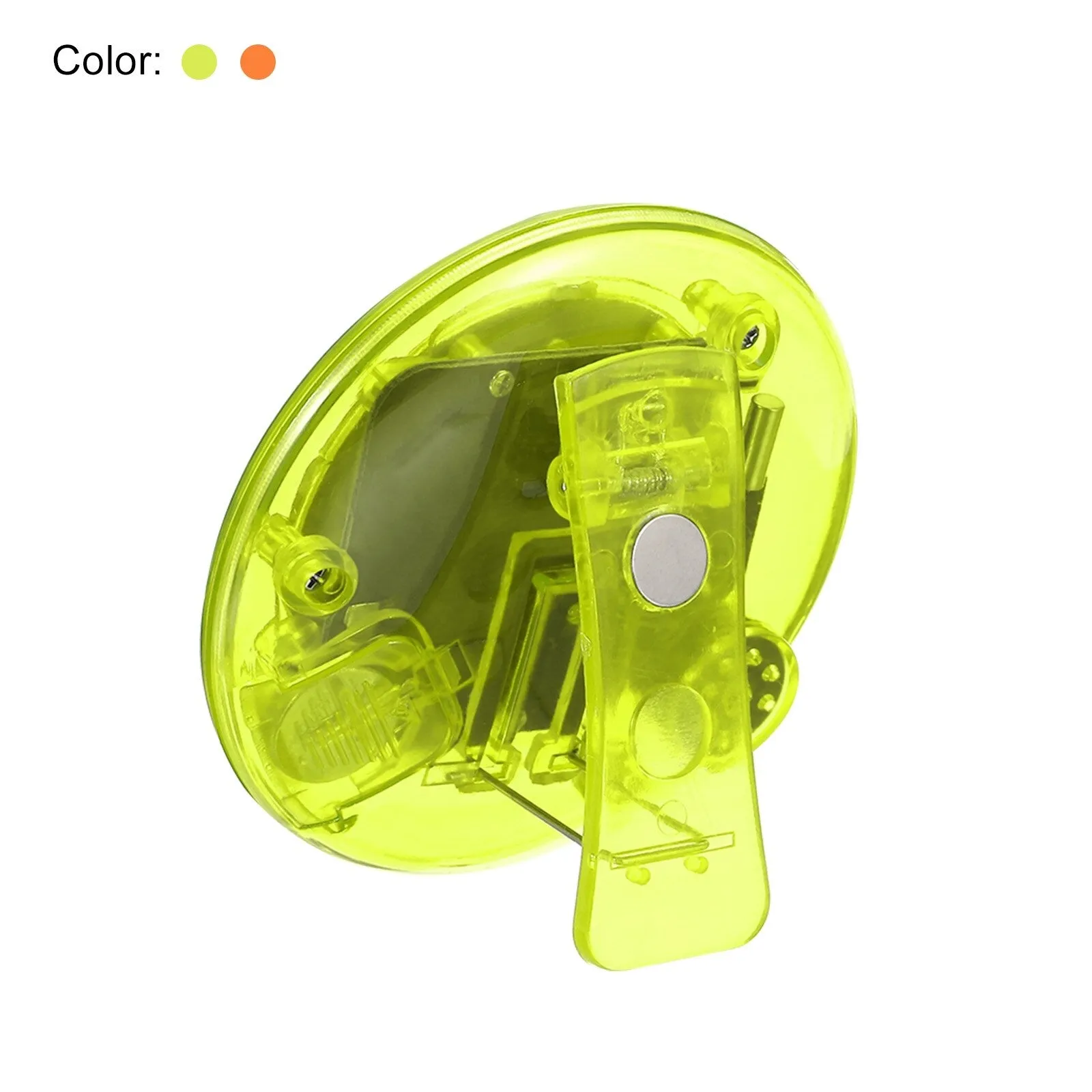 Round Digital Timer, Count Down UP Clock with Magnetic, LCD Display Green Orange - Green Orange