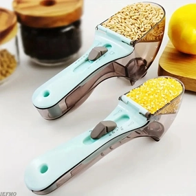 Royaleva 2Pcs Adjustable Measuring Cup And Measuring Spoon