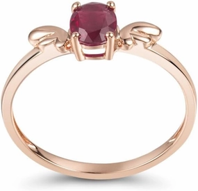 Ruby Ring For Women, 14K Solid Rose Gold Rings - Ruby Red Ring, Natural Ruby Gemstones Unique Rings & Real Gold Fashion Rings For Couple Engagement Ring