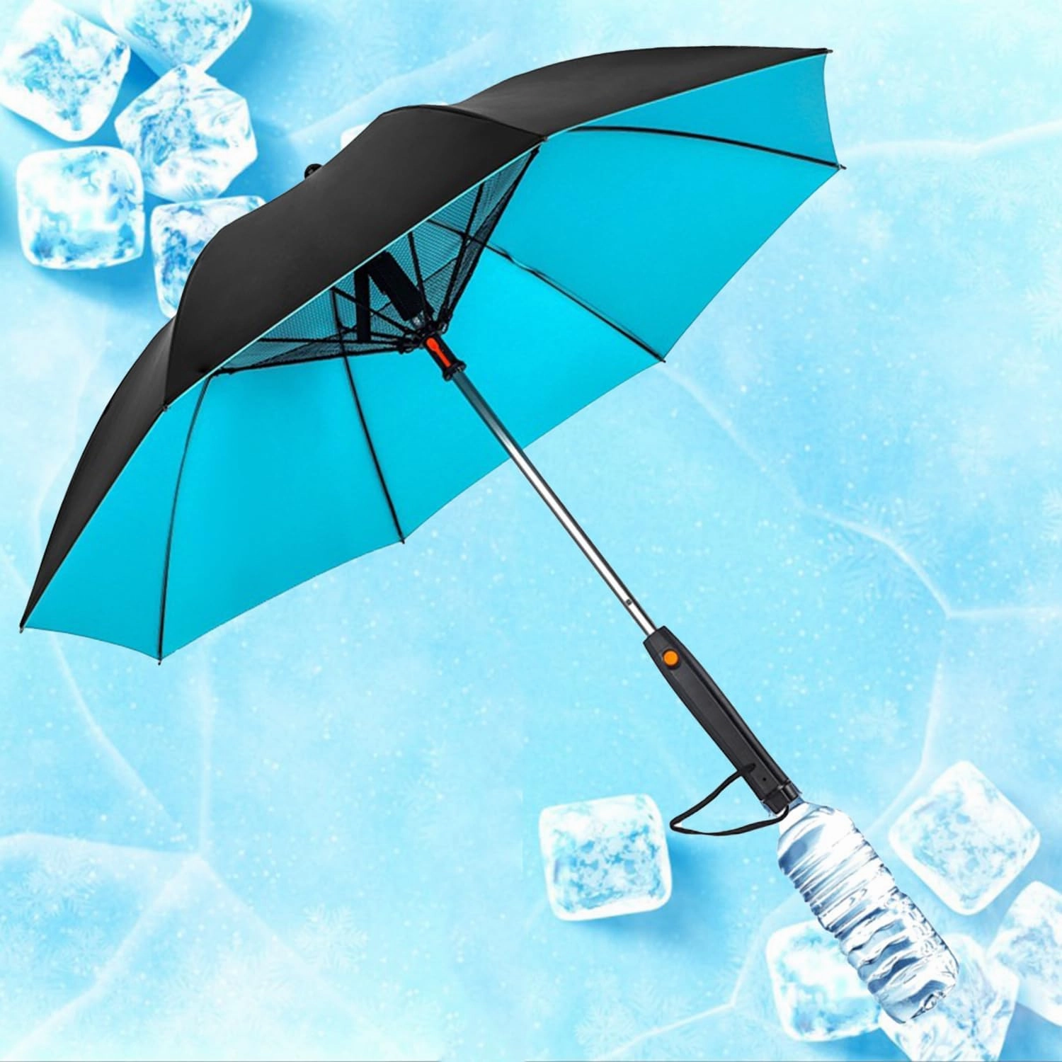 S-SNAIL-OO 3 in 1 Umbrella with Fan, Uv Blocking Umbrella with Fan and mister, USB Rechargeable Sun Umbrella for Outdoor, BBQ, Fishing, Beach