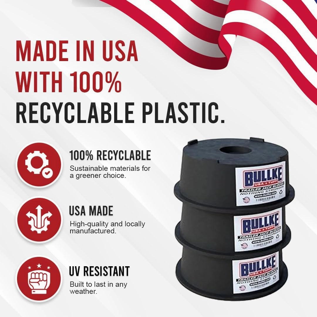 SA-Made Trailer Leveling Blocks - for RV and Camper, Heavy Duty Jack Pads, Stabilizing Blocks, UV Resistant Recycled Plastic Leveling Blocks for RVS (5)