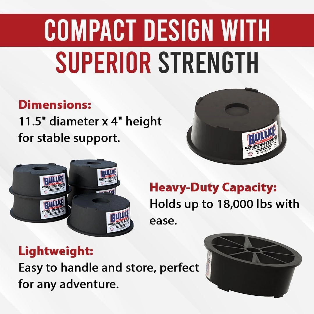 SA-Made Trailer Leveling Blocks - for RV and Camper, Heavy Duty Jack Pads, Stabilizing Blocks, UV Resistant Recycled Plastic Leveling Blocks for RVS (5)