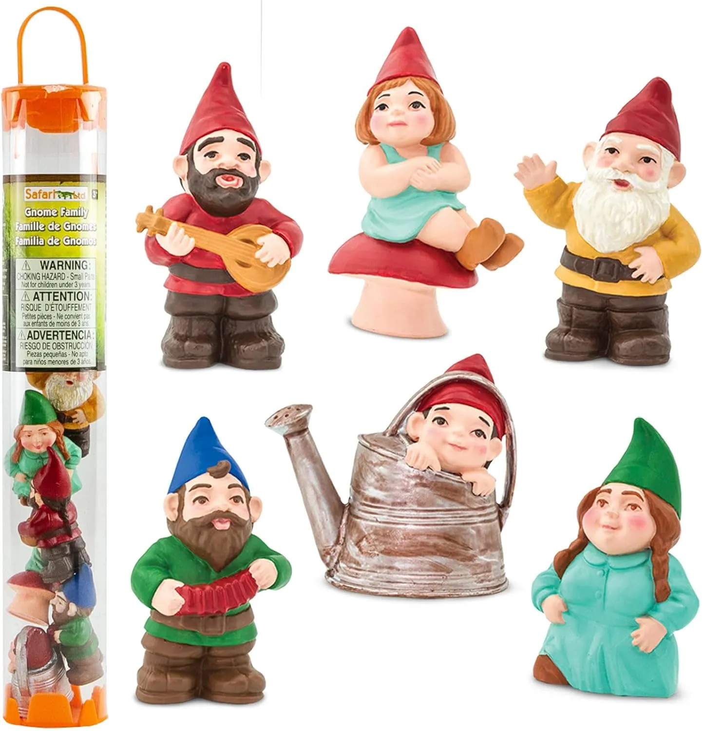 Safari Ltd. Gnome Family TOOB - Hand-Painted, 6 Pieces Lifelike Model Figures - Fun Educational Fantasy Toy for Boys, Girls & Kids Ages 3 
