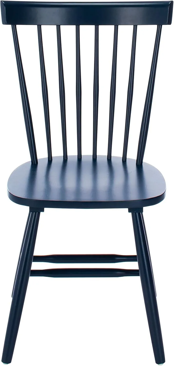 SAFAVIEH Home Collection Parker Farmhouse Navy Blue Windsor Spindle Solid Wood Dining Chair Set of 2