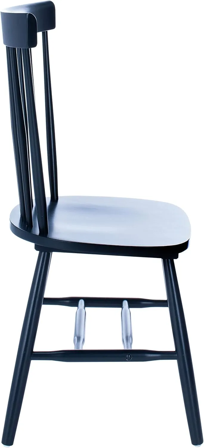 SAFAVIEH Home Collection Parker Farmhouse Navy Blue Windsor Spindle Solid Wood Dining Chair Set of 2