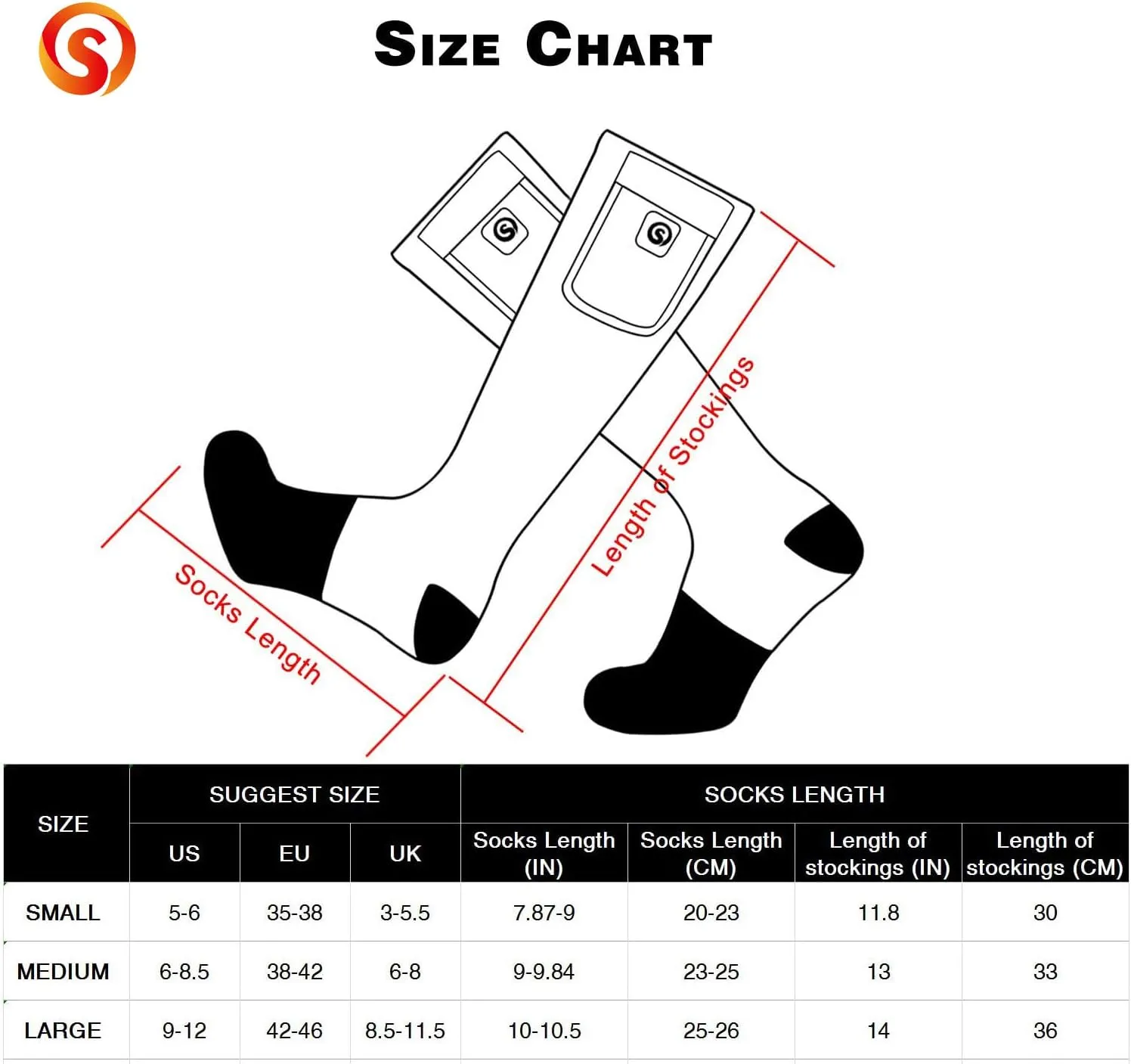 SAVIOR HEAT Heated Socks for Men Women Rechargeable Battery Electric Socks Winter Foot Warmer Outdoor Skiing Hunting Fishing