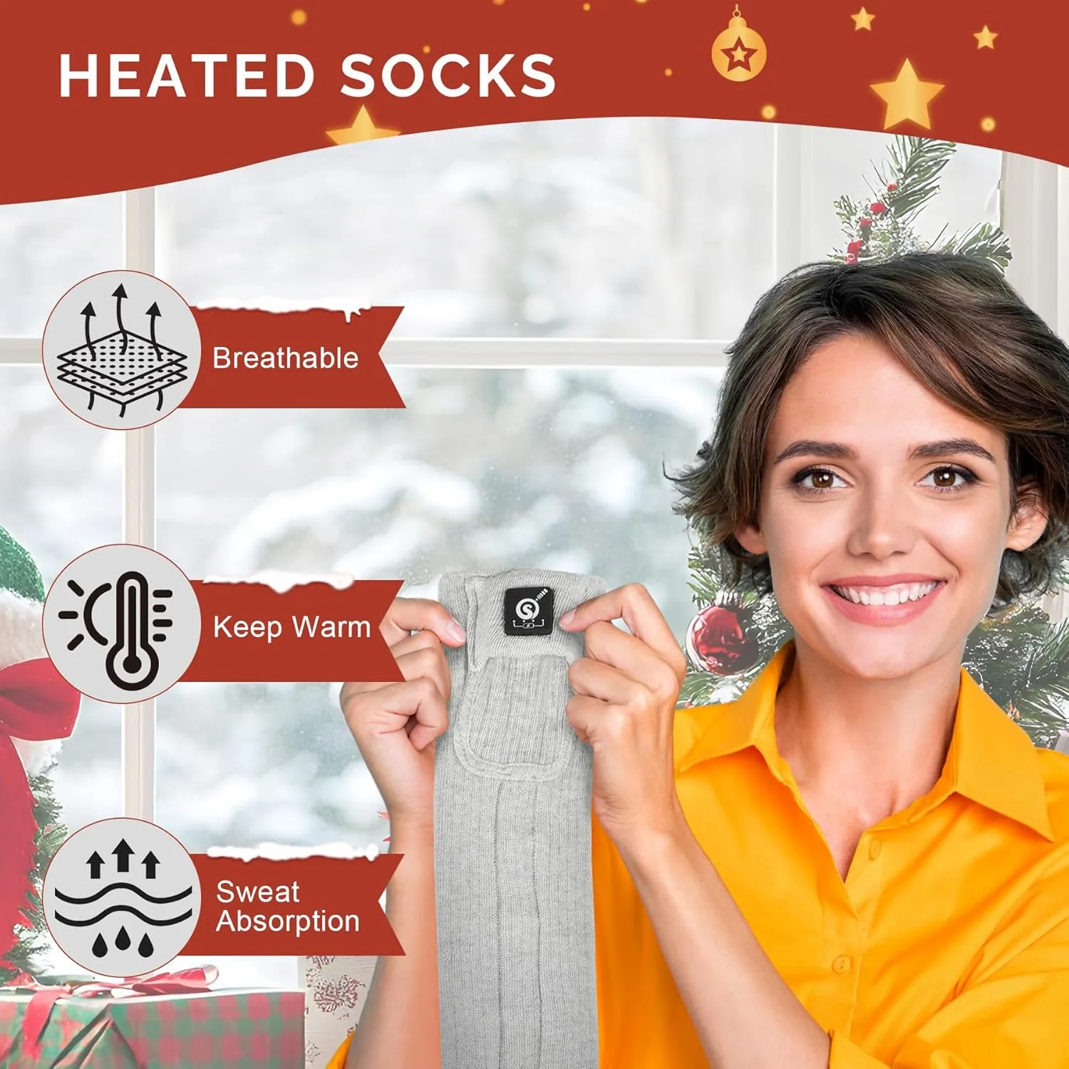 SAVIOR HEAT Heated Socks for Men Women Rechargeable Battery Electric Socks Winter Foot Warmer Outdoor Skiing Hunting Fishing