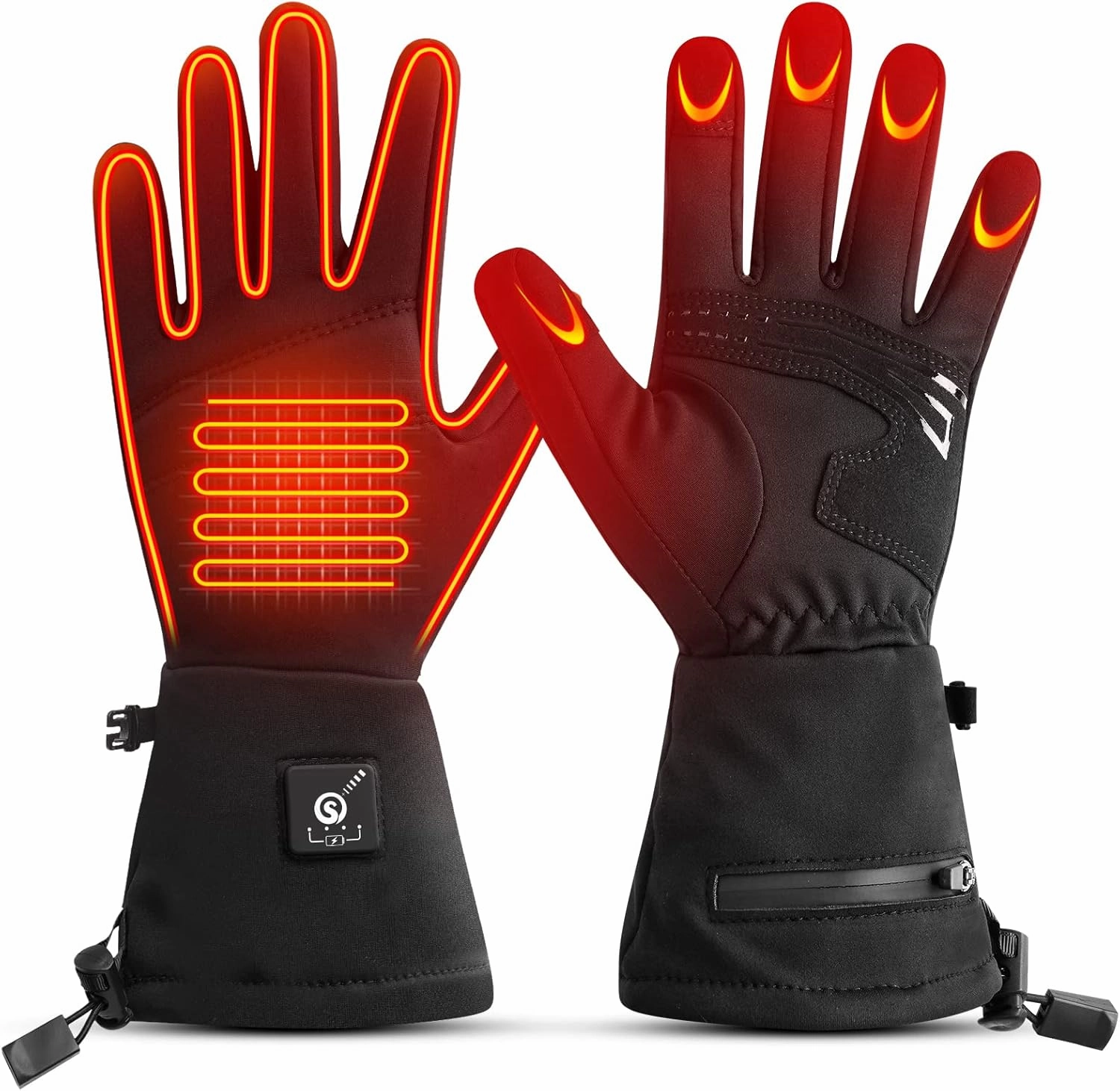SAVIOR HEAT Heated Glove Liners for Men Women, Rechargeable Battery Electric Heated Gloves, Winter Warm Thin Liners for Skiing, Snowboarding, Hiking, Cycling, Hand Warmers