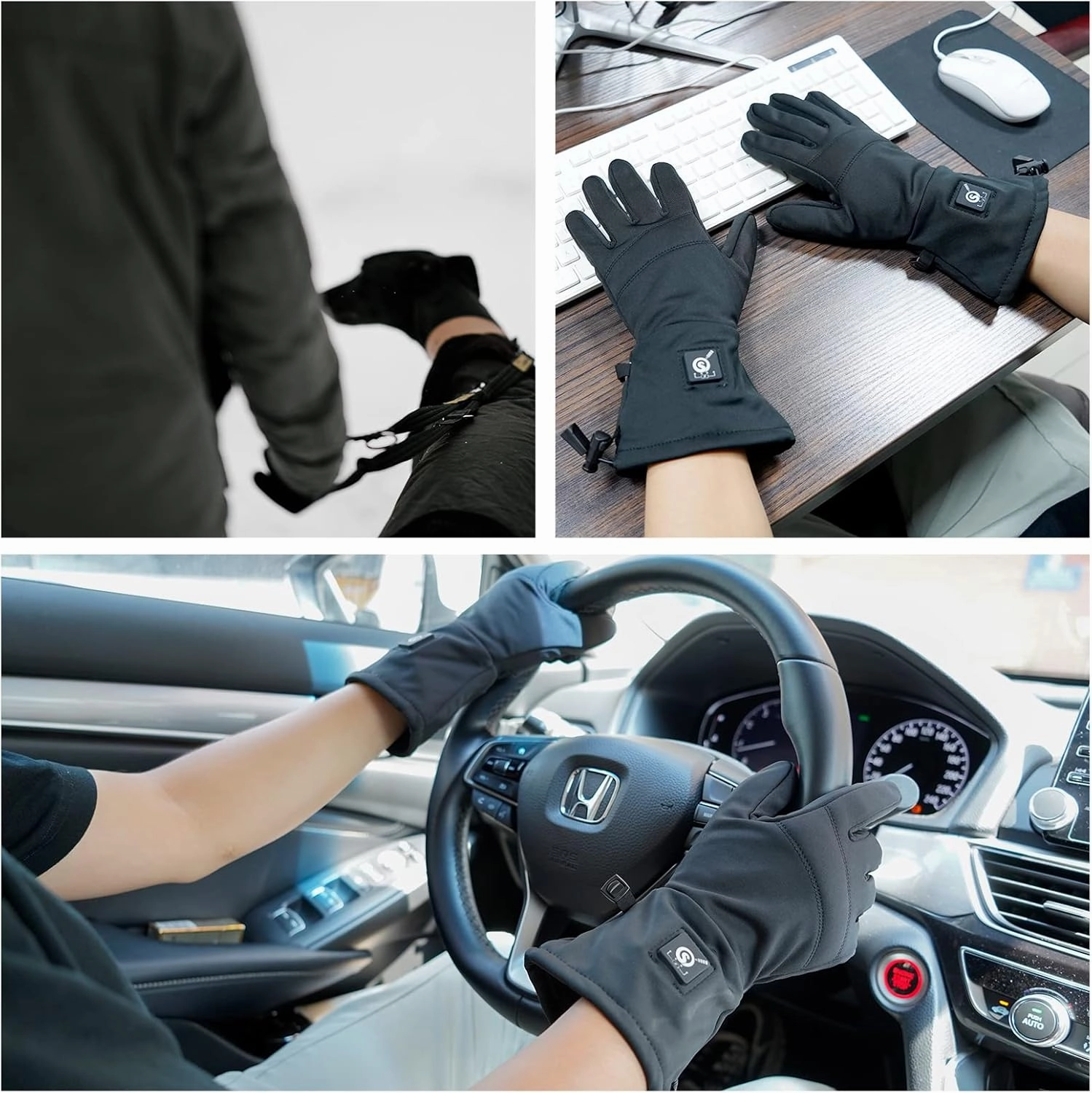 SAVIOR HEAT Heated Glove Liners for Men Women, Rechargeable Battery Electric Heated Gloves, Winter Warm Thin Liners for Skiing, Snowboarding, Hiking, Cycling, Hand Warmers