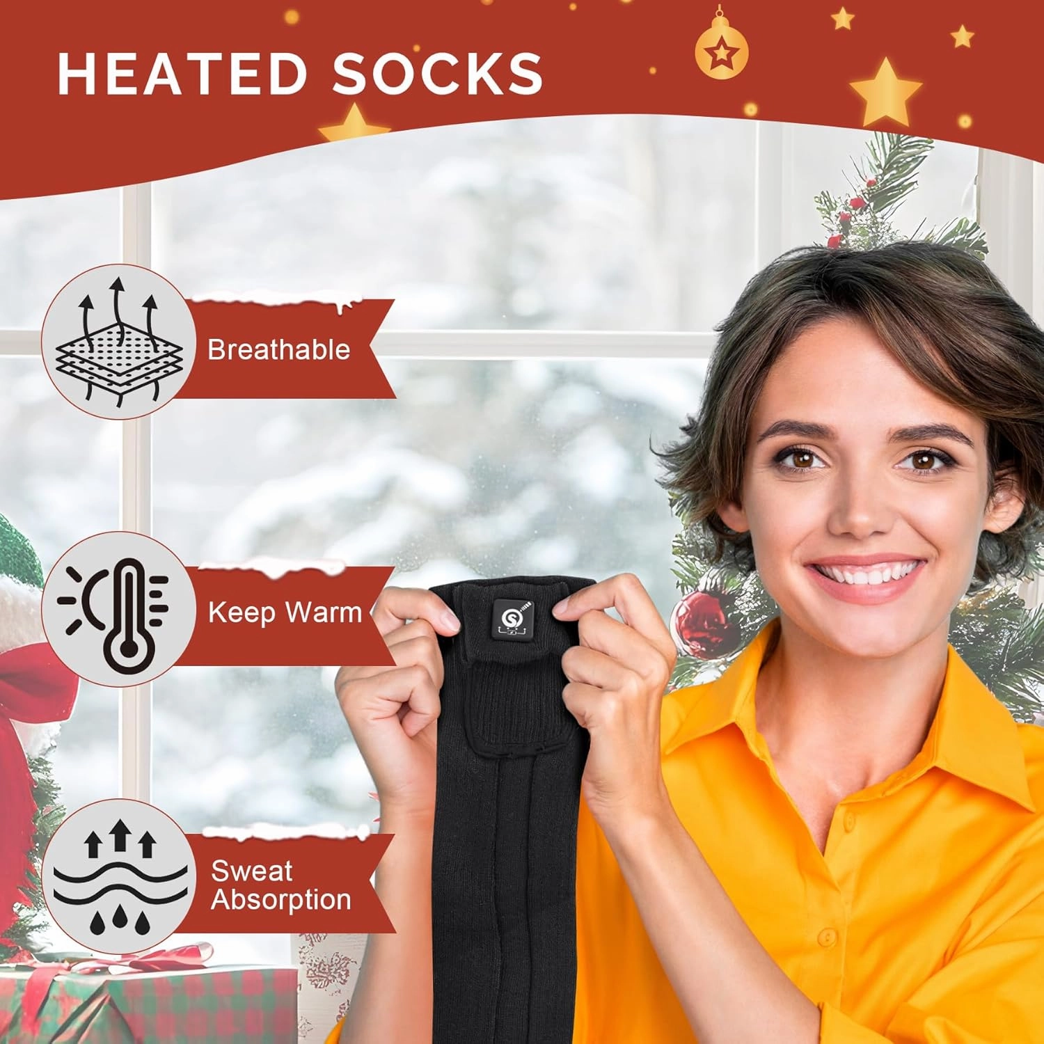 SAVIOR HEAT Heated Socks for Men Women Rechargeable Battery Electric Socks Winter Foot Warmer Outdoor Skiing Hunting Fishing