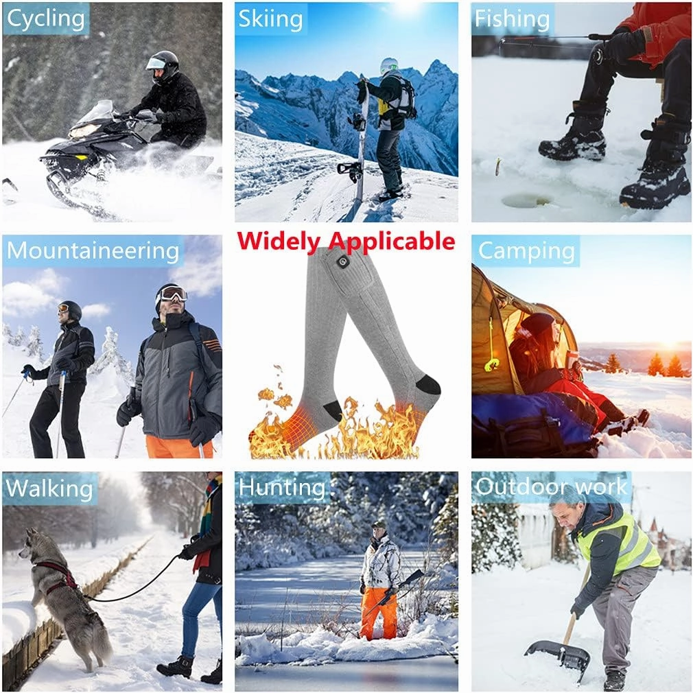 Savior Heated Socks,Rechargeable Electric Heated Socks for Men Women,Winter Foot Warmers,Suitable for Outdoor Work,Skiing,Skating,Cycling,Camping,Fishing,Hunting,etc.