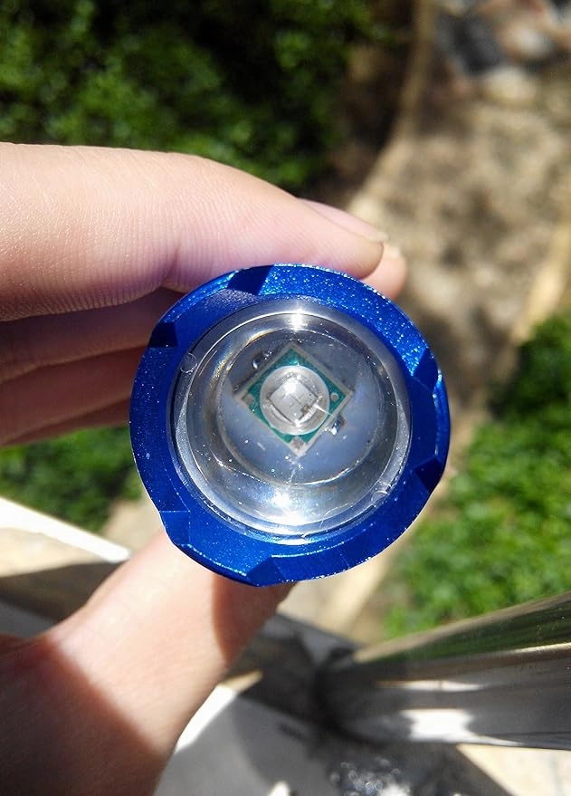 Scalable Blue LED 3 Mode Long Range Blue Beam Blue Light Flashlight, Blue Flashlight Blue LED Flashlight Torch with Blue Light for Night Fishling, Detecting-Blue House