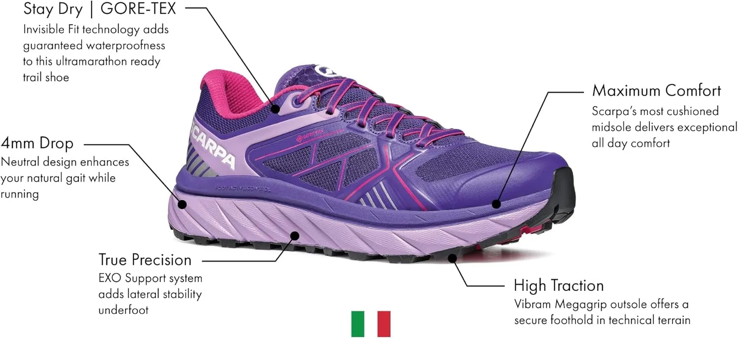 SCARPA Women's Spin Infinity GTX Waterproof Gore-Tex Trail Shoes for Hiking and Trail Running