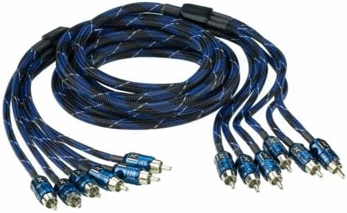Scosche EFX Delta D25X6 6-Channel Multi-Core Twisted Pair RCA Interconnect Audio Cables - 6CH OFC Car Stereo Connector Cable - 25 Foot Male to Male