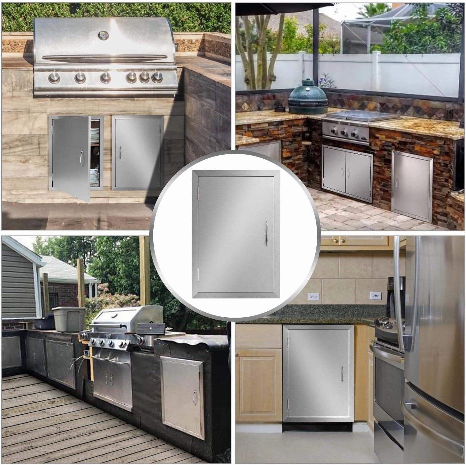 Seeutek Outdoor Kitchen Doors 14W x 20H Inch BBQ Access Door - Stainless Steel Single Wall Construction Vertical Door for Outdoor Kitchen Grilling Station or Commercial BBQ Island