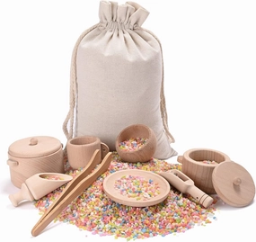 Sensory Bin Toys for Toddlers - Montessori & Waldorf Pretend Play Dish & Tongs - Fine Motor Learning Toys for Sensory Table Activities