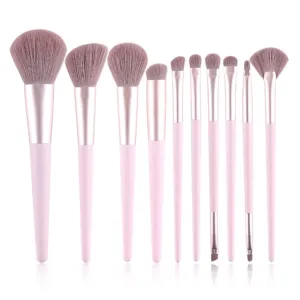 Set Of 10 Makeup Brushes Portable Makeup Tools Lip Brush Concealer Brush Eye Shadow Brush