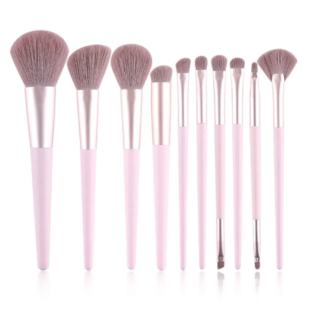 Set Of 10 Makeup Brushes Portable Makeup Tools Lip Brush Concealer Brush Eye Shadow Brush