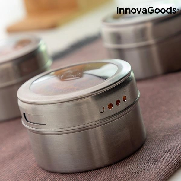 Set of Magnetic Spice Racks with Bamboo Utensils Bamsa InnovaGoods 7 Kappaletta