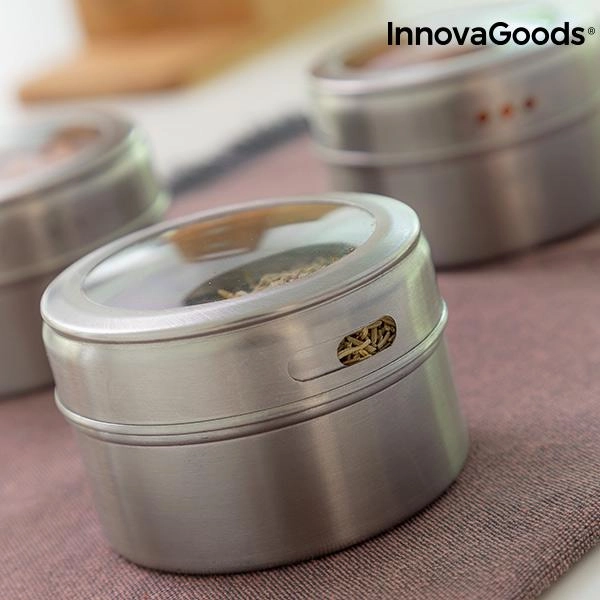 Set of Magnetic Spice Racks with Bamboo Utensils Bamsa InnovaGoods 7 Kappaletta