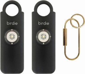 She’s Birdie–The Original Personal Safety Alarm for Women by Women–Loud Siren, Strobe Light and Key Chain in a Variety of Colors (Charcoal, 2 Pack)