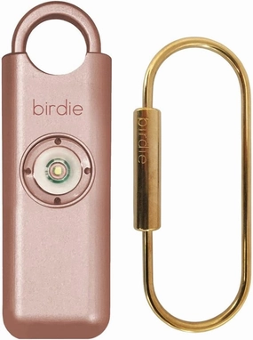 She’s Birdie–The Original Personal Safety Alarm for Women by Women–Loud Siren, Strobe Light and Key Chain in a Variety of Colors (Metallic Rose)