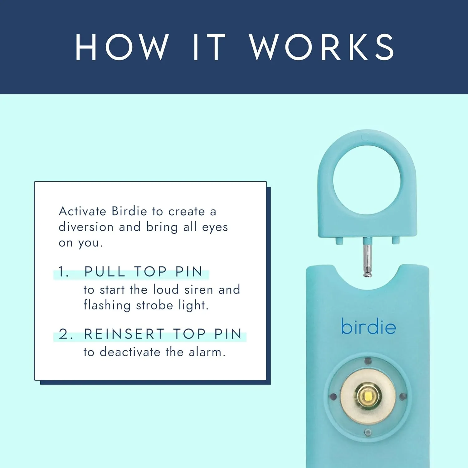 She’s Birdie–The Original Personal Safety Alarm for Women by Women–Loud Siren, Strobe Light and Key Chain in a Variety of Colors (Metallic Purple)