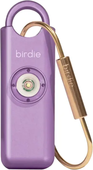 She’s Birdie–The Original Personal Safety Alarm for Women by Women–Loud Siren, Strobe Light and Key Chain in a Variety of Colors (Metallic Purple)