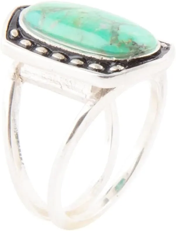 Shielded Lime Turquoise and Sterling Silver Ring