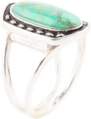 Shielded Lime Turquoise and Sterling Silver Ring