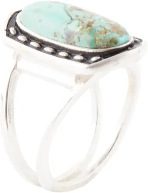 Shielded Turquoise and Sterling Silver Ring