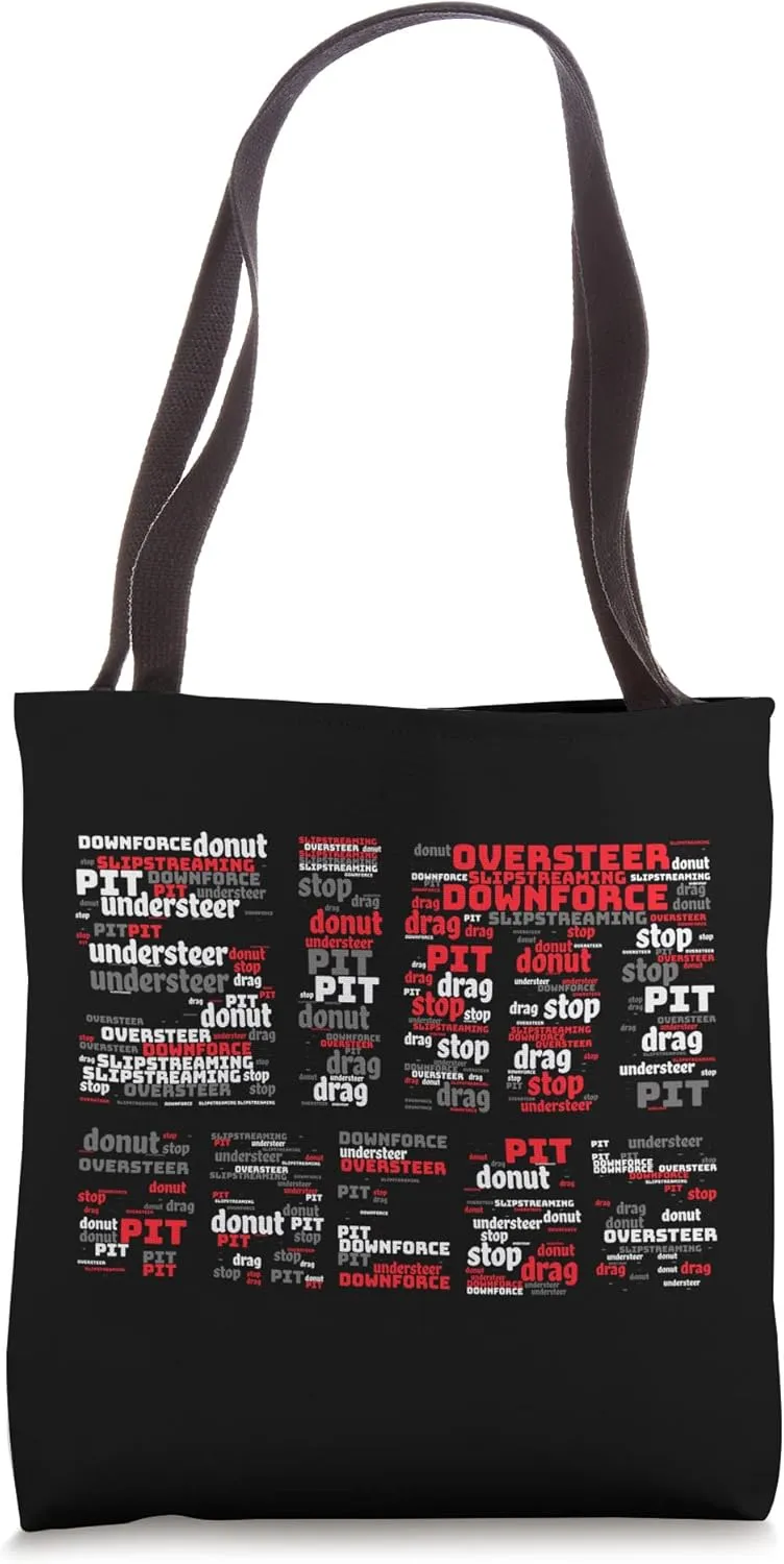 Sim racing word art race terminology Tote Bag
