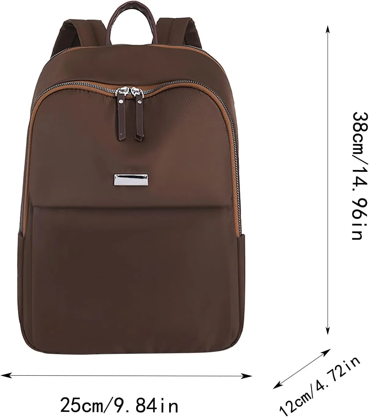 Simple Solid Color Nylon Women Shoulders Bag Breathable Wear Resisting Pickproof Shockproof Backpack (White, One Size)
