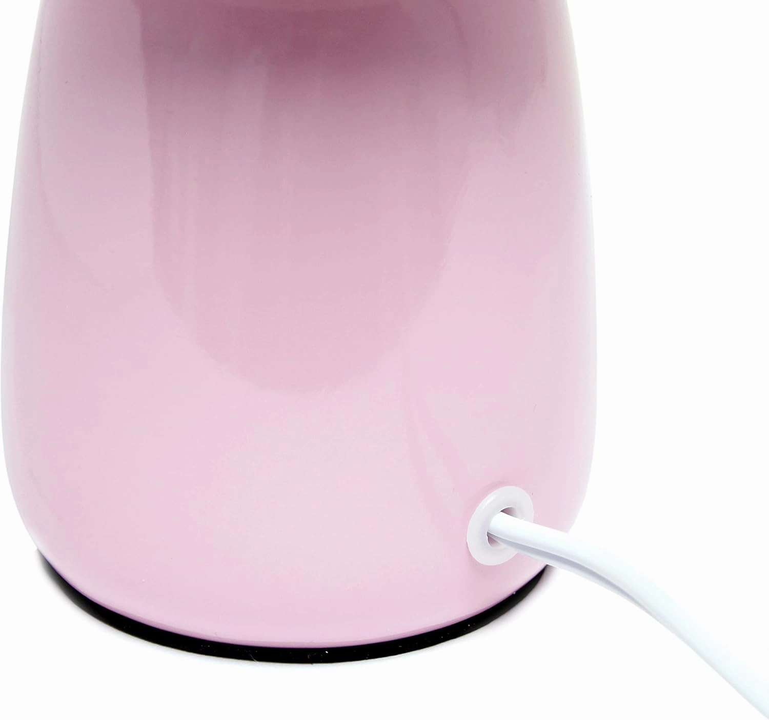 Simple Designs LT1134-LPK 10.04" Tall Traditional Ceramic Thimble Base Bedside Table Desk Lamp w Matching Fabric Shade for Home Decor, Nightstand, Bedroom, Living Room, Entryway, Office, Light Pink