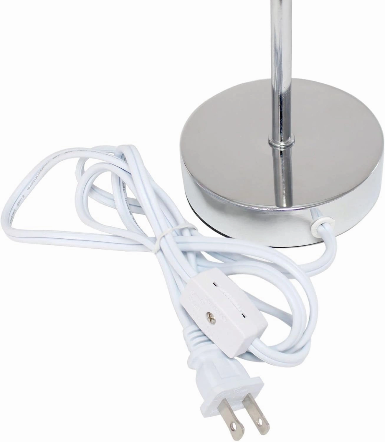 Simple Designs LT2007-WNE Chrome Mini Basic Table Stick Lamp with Fabric Shade, Wine