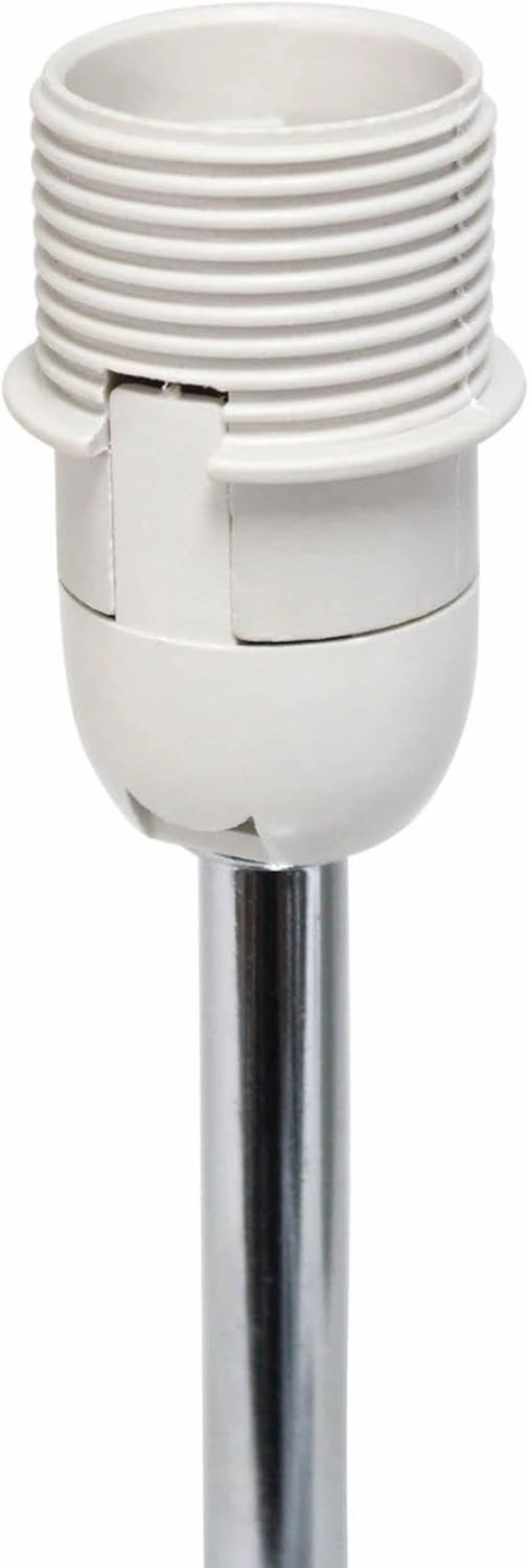 Simple Designs LT2007-WNE Chrome Mini Basic Table Stick Lamp with Fabric Shade, Wine