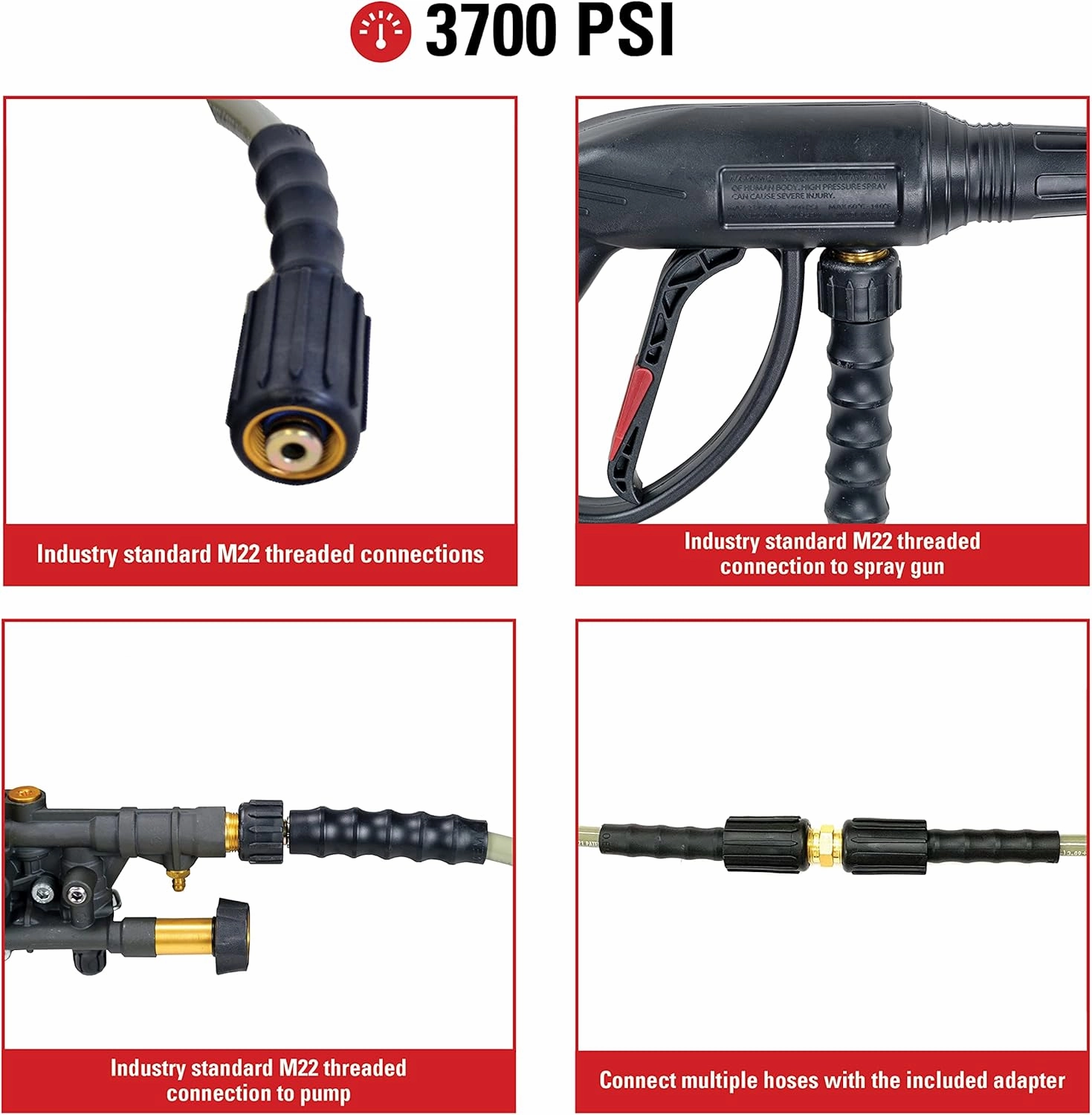 Simpson Cleaning 40226 Morflex Series 3700 PSI Pressure Washer Hose, Cold Water Use, 5/16 Inch Inner Diameter, 50 Feet, Natural