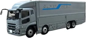 Simulation Car Model 1:43 for Mitsubishi Fuso Container Truck Simulation Alloy Car Model Collection Display Decoration Mini Vehicles Toys(Gray)