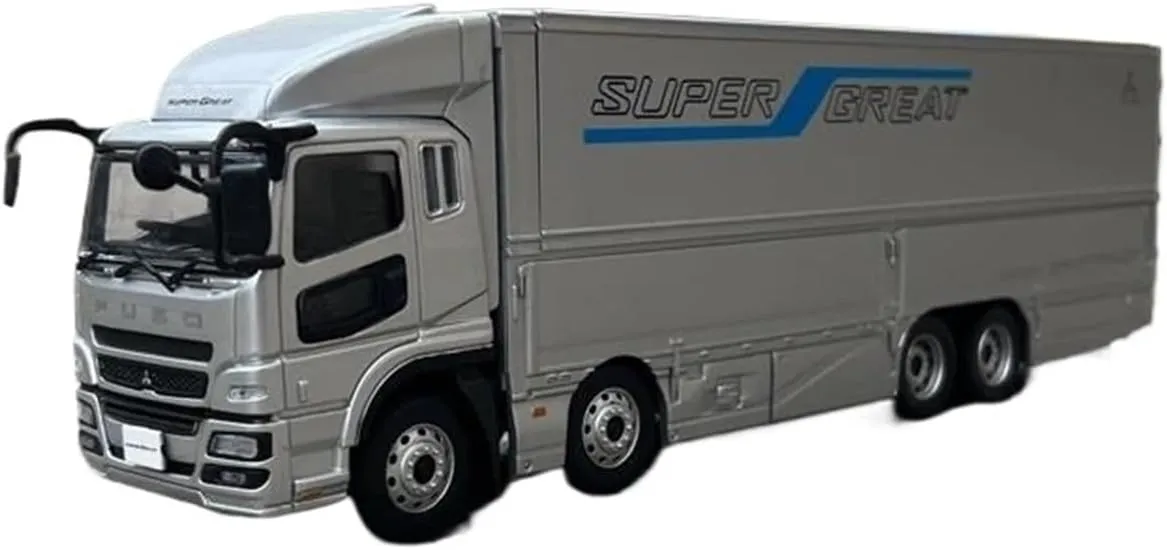 Simulation Car Model 1:43 for Mitsubishi Fuso Container Truck Simulation Alloy Car Model Collection Display Decoration Mini Vehicles Toys(Gray)