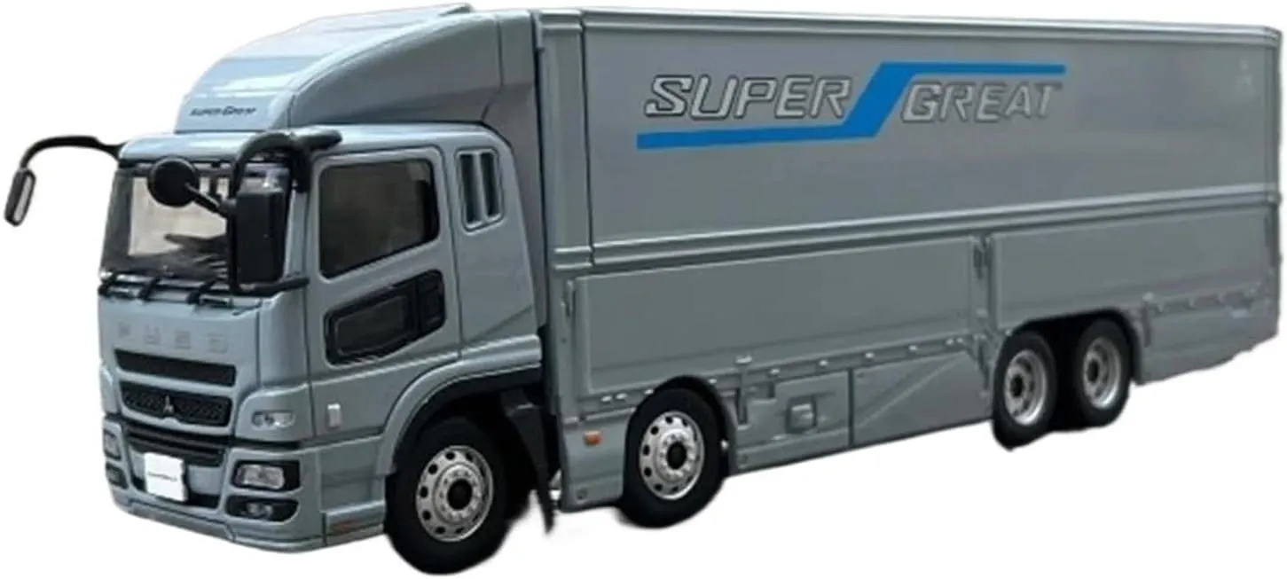 Simulation Car Model 1:43 for Mitsubishi Fuso Container Truck Simulation Alloy Car Model Collection Display Decoration Mini Vehicles Toys(Gray)