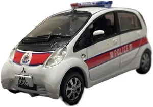 Simulation Car Model 1：43 for Mitsubishi I-MiEV HK Police Car Model Display Custom Souvenir Mini Vehicles Toys