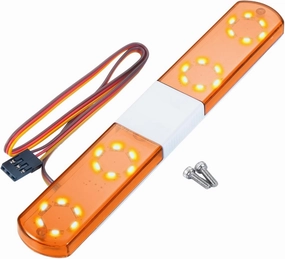 Simulation RC Car Police Lights Multi-Function Night Flash LED Light Lamp Roof Light Decoration Compatible with 1/8 1/10 RC Model Car for HSP TRX4 Tamiya CC01 4WD Axial SCX10 (Orange)